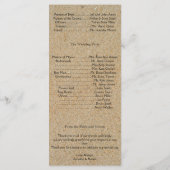 Voetafdrukken in het Sand Wedding Program Programma (Achterkant)