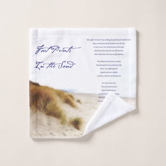 voetafdrukken in het zand bad handdoek (Wasdoekje)