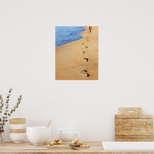 Voetafdrukken in het zand gedicht poster (Keuken)