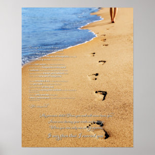 Voetafdrukken in het zand gedicht poster