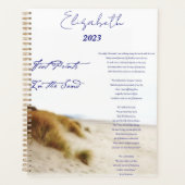 Voetafdrukken in het zand gepersonaliseerd, jaar o planner (Voorkant)