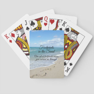 Voetafdrukken in het zand-Inspirerend Christelijk Pokerkaarten