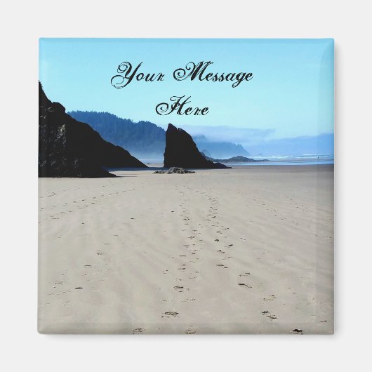 voetafdrukken in het zand magneet (Voorkant)