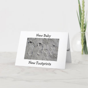 VOETAFDRUKKEN IN HET ZAND / NIEUWE BABY GEFELICITE KAART
