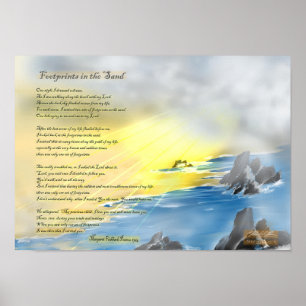 Voetafdrukken in het zand... poster