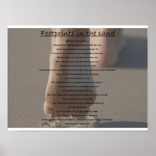 voetafdrukken in het zand poster