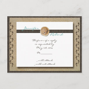 Voetafdrukken in het zand-RSVP-Briefkaart Uitnodiging Briefkaart