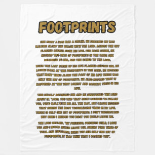 Voetafdrukken in het zandgebed fleece deken