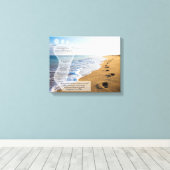 Voetafdrukken in het Zandgedicht 14x11 Canvas Afdruk (Insitu (Houten vloer))
