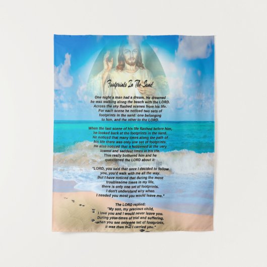 voetafdrukken in zand wandkleed (Voorkant)