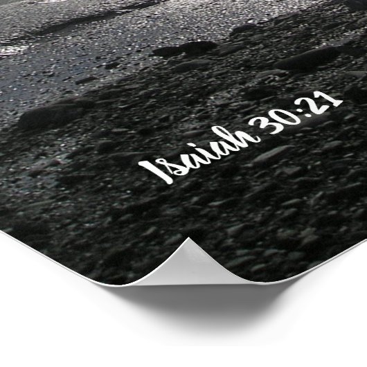 Voetafdrukken op Ocean Isiah 30:21 Poster (Hoek)