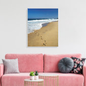 Voetafdrukken op strand, Mabibi, Thongaland Canvas Afdruk (Insitu (Woonkamer))