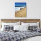 Voetafdrukken op strand, Mabibi, Thongaland Canvas Afdruk (Insitu (Slaapkamer))