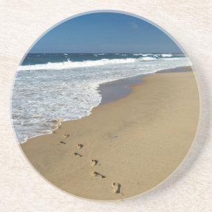 Voetafdrukken op strand, Mabibi, Thongaland Zandsteen Onderzetter