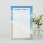 Voetafdrukken op White Sandy Beach, Schilderachtig Briefpapier (Staand voorkant)