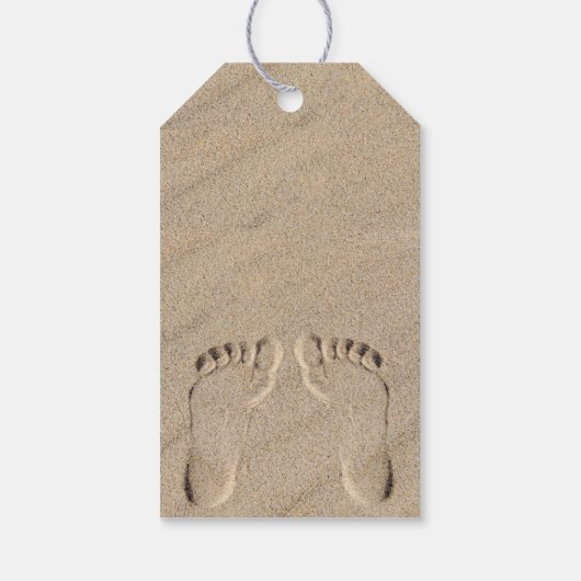 Voetafdrukken op zondag cadeaulabel (Achterkant)
