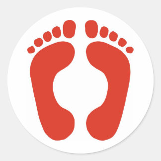 Voetafdrukken Ronde Sticker