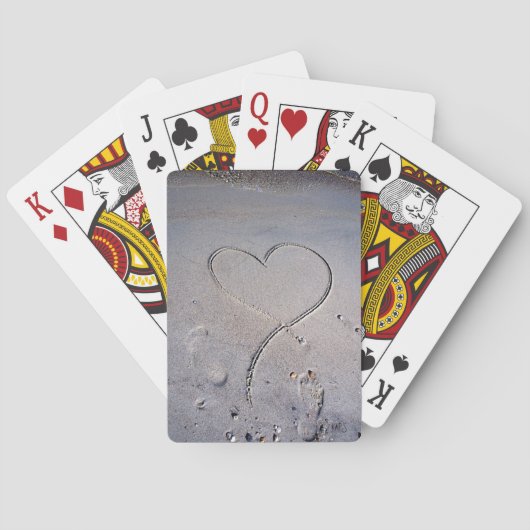 Voetafdrukken van het hart pokerkaarten (Achterkant)