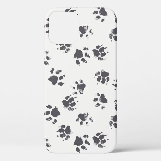 Voetafdrukken van poot: Hond monochroom naadloos. Case-Mate iPhone Case (Achterkant)