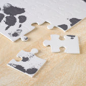 Voetafdrukken van poot: Hond monochroom naadloos. Legpuzzel (Zijkant)