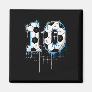 Voetbal 10 jaar oude ijsdrip jeugd 10e verjaardag magneet