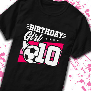 Voetbal 10-jarig meisje 10e verjaardag t-shirt