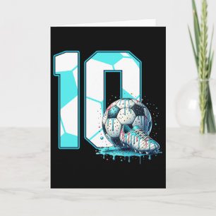 Voetbal 10e verjaardag 10 jaar oude ijs druppel Bd Kaart