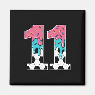 Voetbal 11 Jaar Oude Ijs Drip Jeugd 11e Verjaardag Magneet
