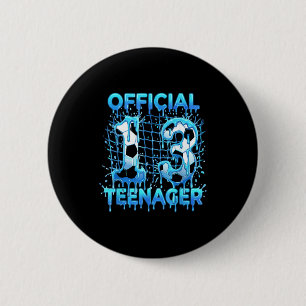 Voetbal 13e Verjaardag Ijs Drip Officiële Tiener Ronde Button 5,7 Cm