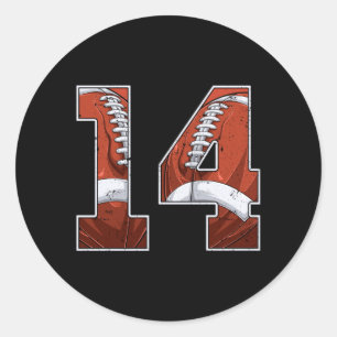 Voetbal 14e verjaardag jongen Fourn 14 jaar oud Bd Ronde Sticker
