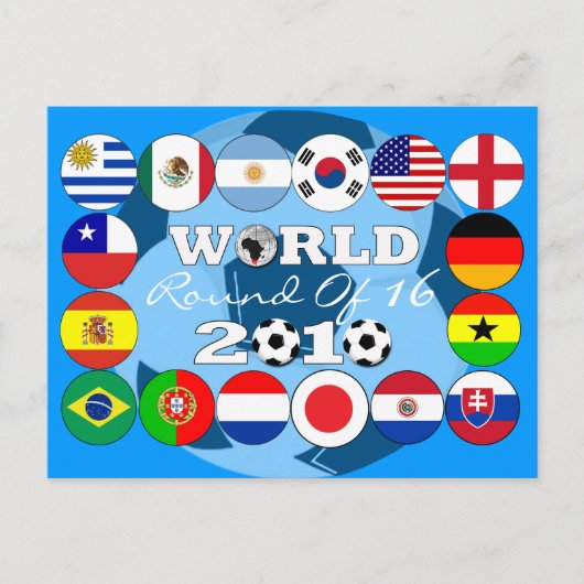 Voetbal 16-elftal Briefkaart Wereldbeker voetbal (Voorkant)