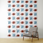 Voetbal 17e Verjaardag Jongens | Step Repeat Achte Wandkleed (In situ)