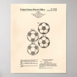 Voetbal 1964 Patent Art - Oude poster
