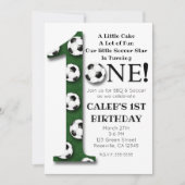 Voetbal 1 1 verjaardagsfeestje kaart (Voorkant)