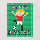 Voetbal 1 Rood en wit Briefkaart (Voorkant)