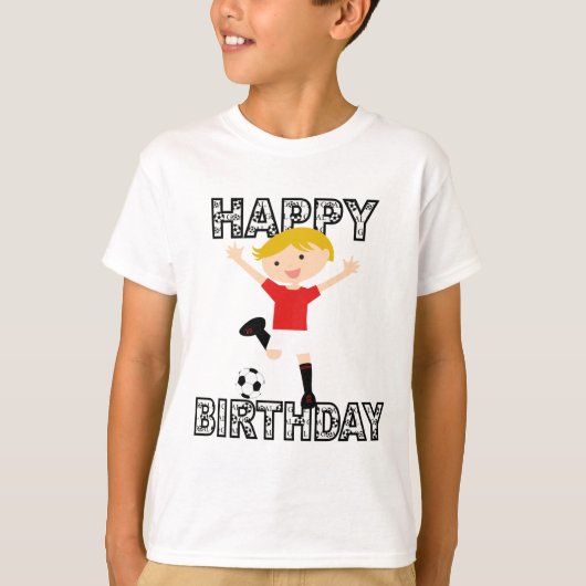 Voetbal 1 Rood en wit T-shirt (Voorkant)