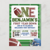 Voetbal 1e Jaar Down Verjaardag Briefkaart (Voorkant)