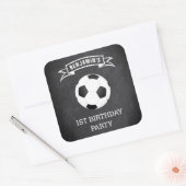 Voetbal 1e Verjaardagsfeestje Favor Sticker (Envelop)
