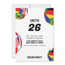 Voetbal 2026 Wereldvlaggen Uitnodiging Verjaardags