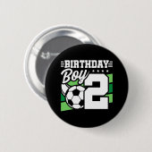 Voetbal - 2 jaar oude jongen - 2e verjaardag ronde button 5,7 cm (Voorkant /achterkant)