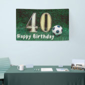 Voetbal 40th Birthday op groen gras Spandoek (Beurs)
