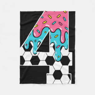 Voetbal 4 Jaar Oude Ijs Drip Jeugd 4e Verjaardag Fleece Deken