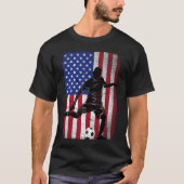 Voetbal 4 juli Patriottisch VS Amerikaanse vlag T-shirt (Voorkant)
