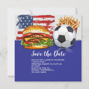 Voetbal 4th Juli Onafhankelijkheidsdag Amerika Save The Date