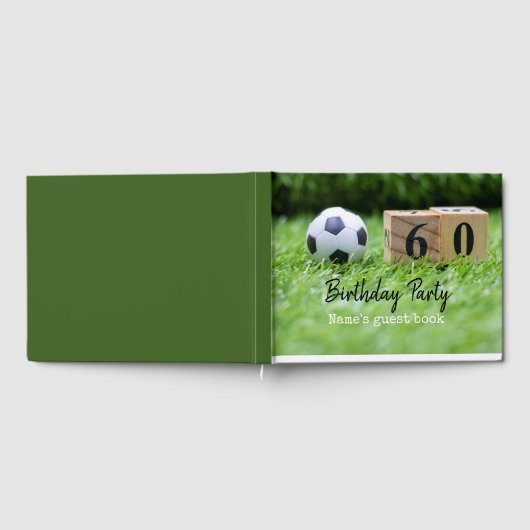 Voetbal 60e verjaardag met bal en nummer zestig g gastenboek (Volledig)