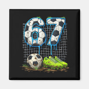 Voetbal 67 zes zeven grappige gen alpha meme drip magneet