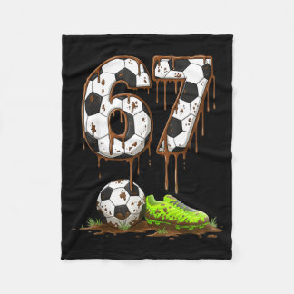 Voetbal 67 Zes Zeven Meme Jongens Tieners Kinderen Fleece Deken