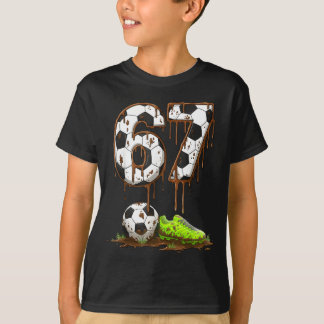 Voetbal 67 Zes Zeven Meme Jongens Tieners Kinderen T-shirt