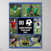 Voetbal 7 fotocollage - Naam, team, aantal jaar Poster (Voorkant)