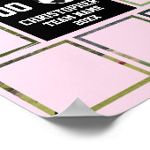 Voetbal 7 fotocollage Roze Blush team naam poster (Hoek)